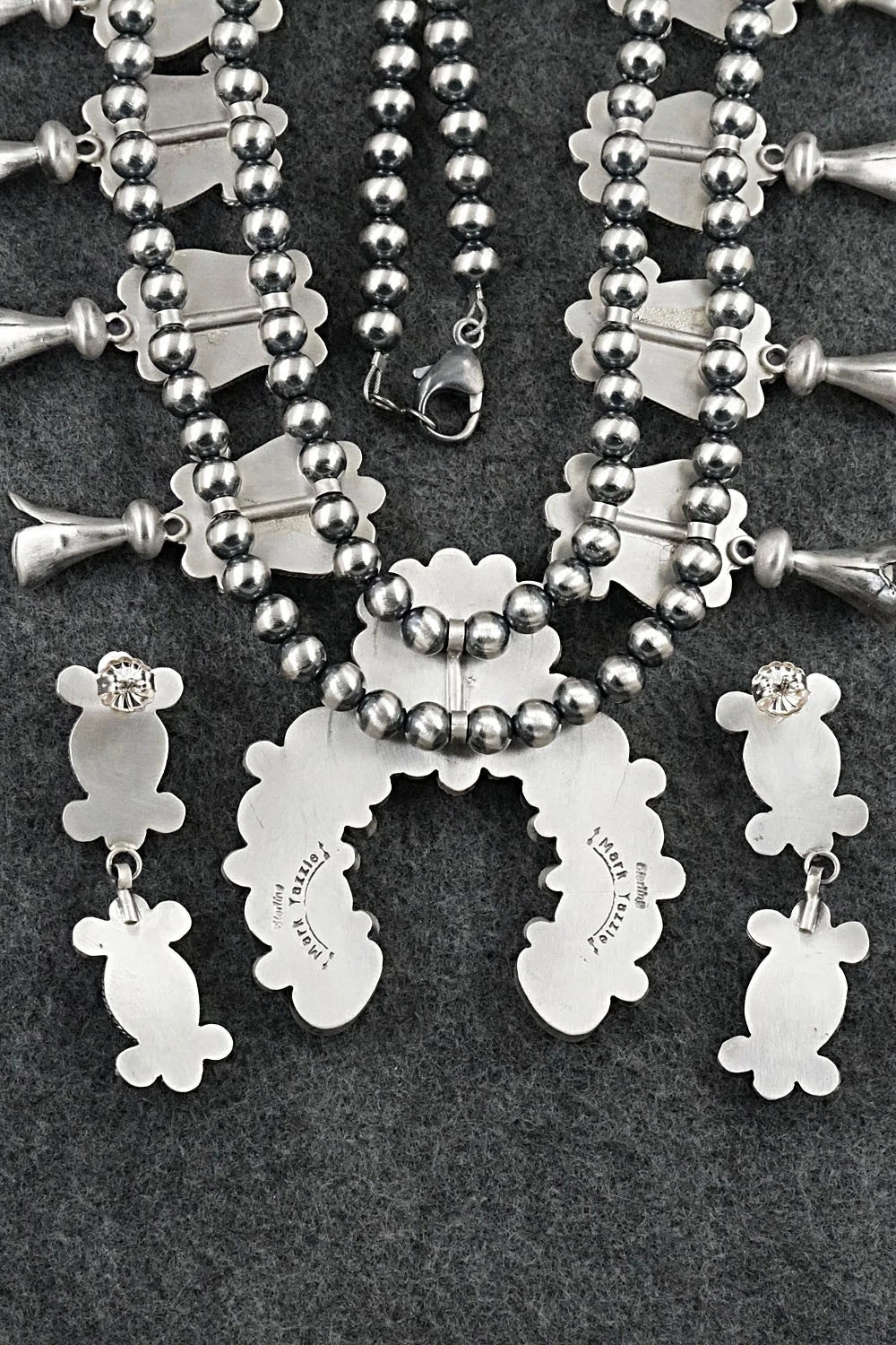 Turquoise & Sterling Silver Squash Blossom Set - Mark Yazzie