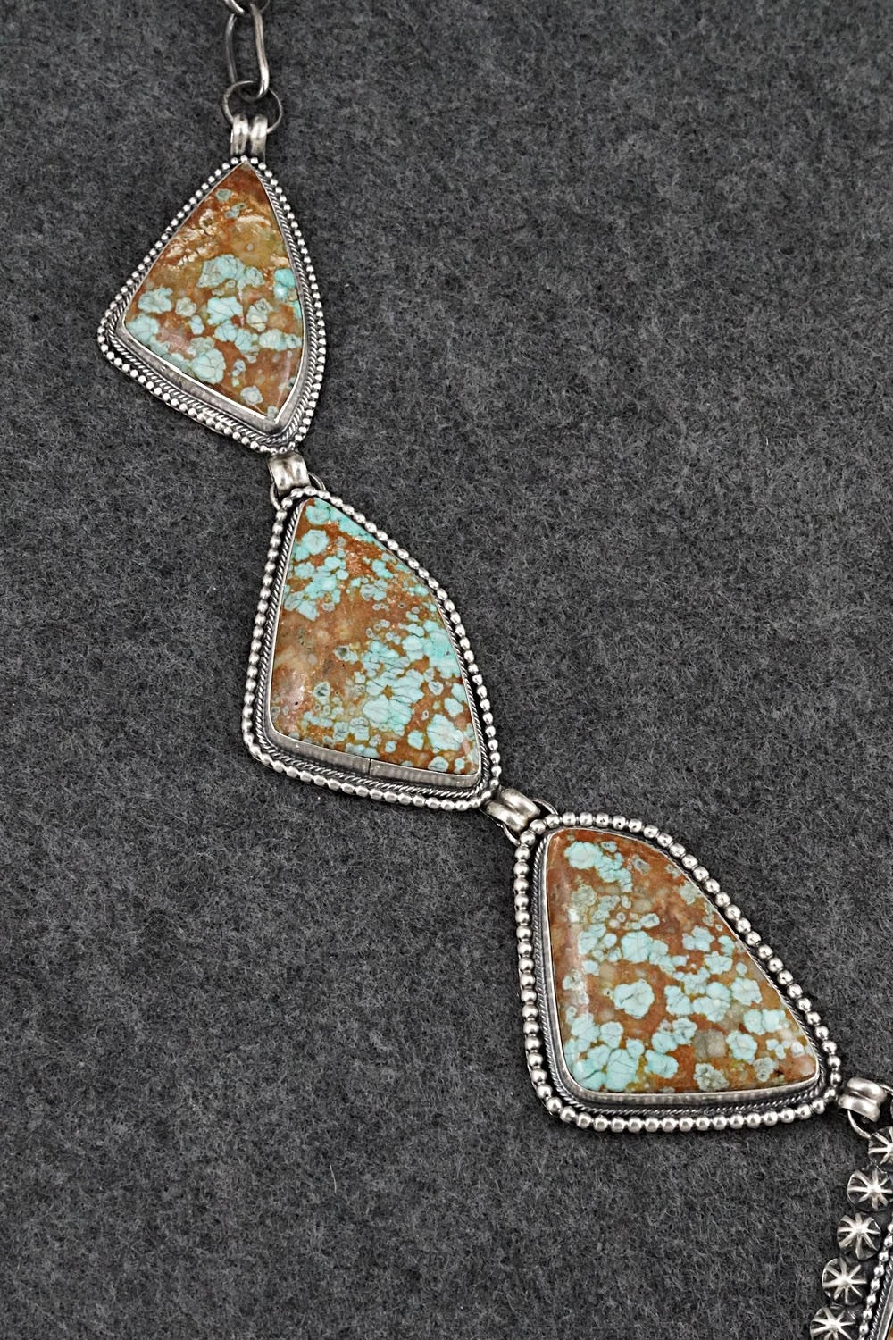 Turquoise & Sterling Silver Necklace and Earrings Set - Darrin Livingston