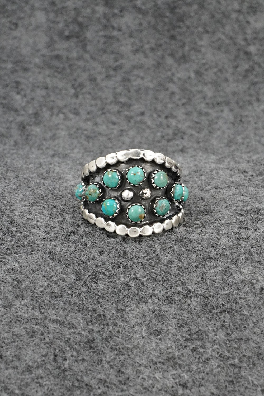 Turquoise & Sterling Silver Ring - Harry B. Yazzie - Size 6.5