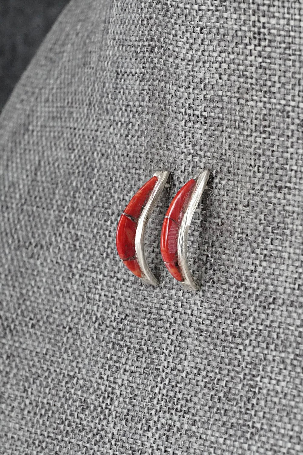 Coral & Sterling Silver Earrings - Kent Lonjose