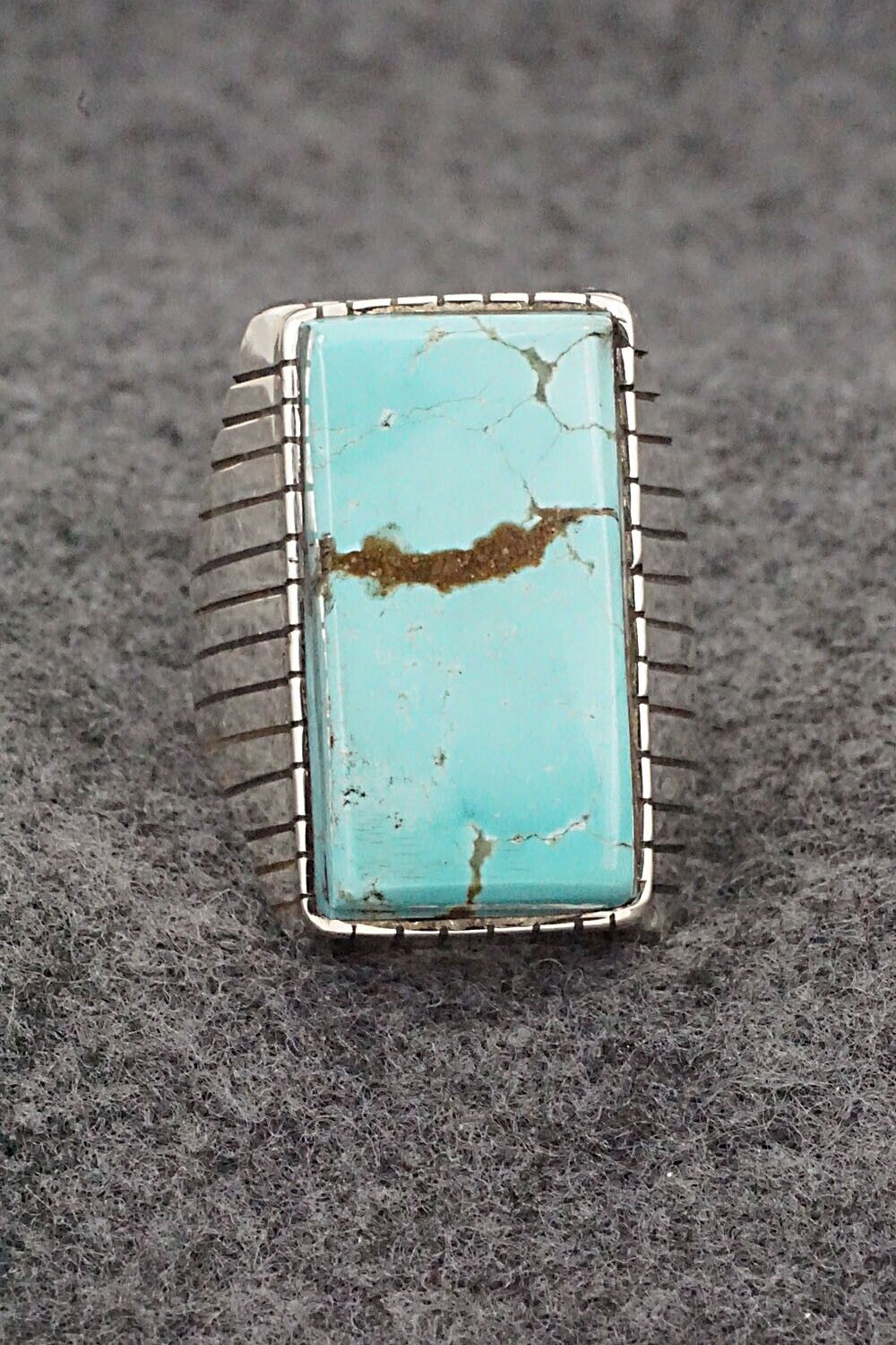 Turquoise & Sterling Silver Ring - Trevor Jack - Size 13