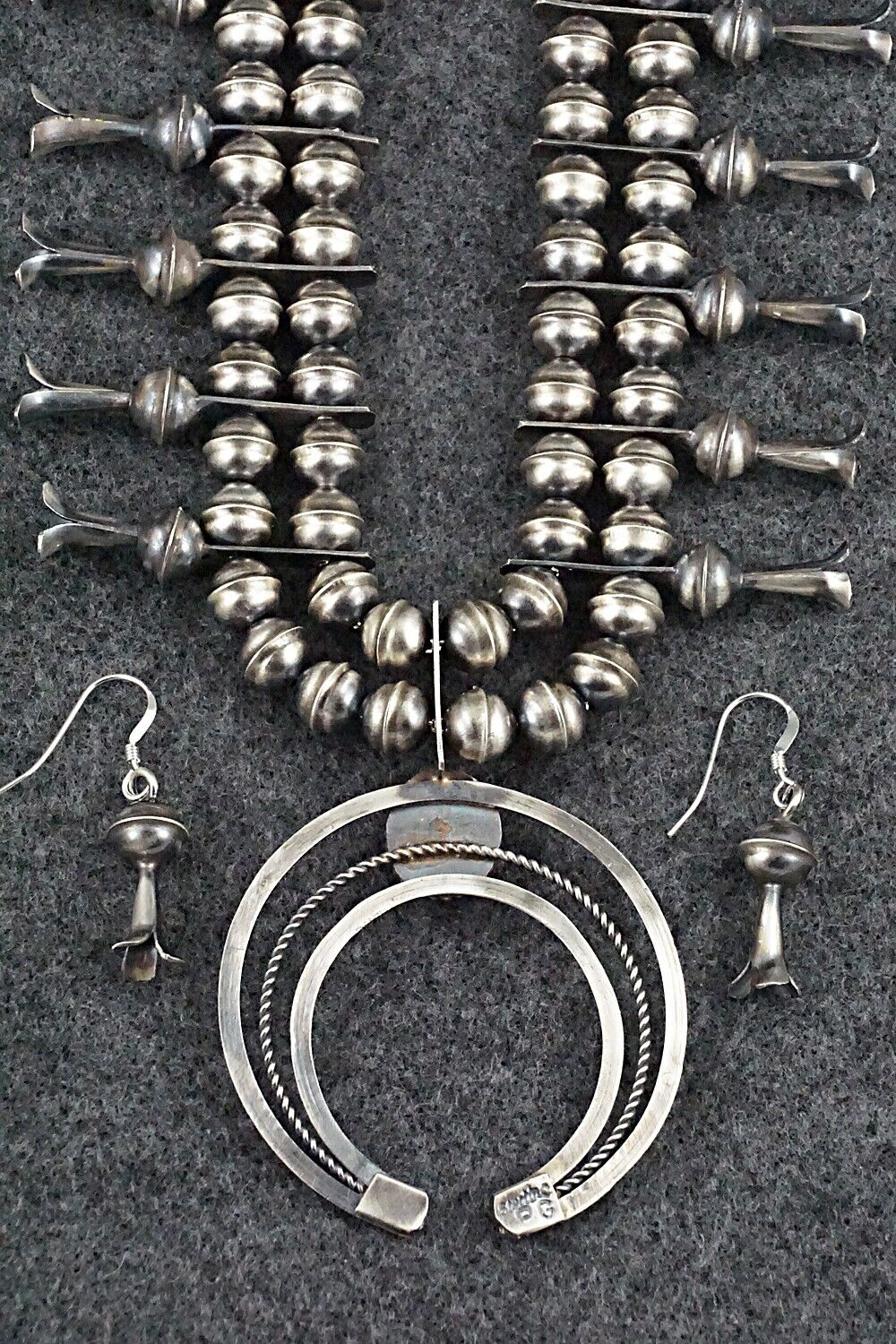 Turquoise & Sterling Silver Squash Blossom Set - Phil Garcia