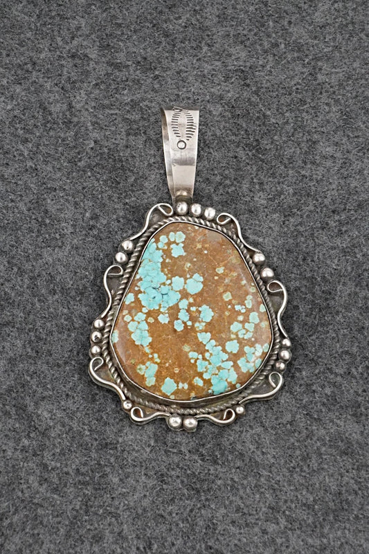 Turquoise & Sterling Silver Vintage Pendant