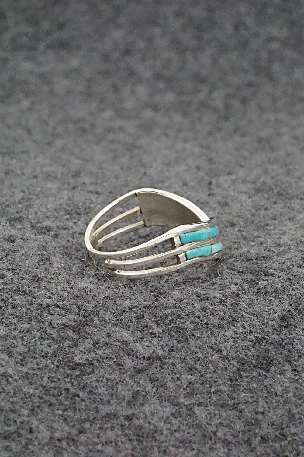 Turquoise & Sterling Silver Ring - Andrew Enrico - Size 8