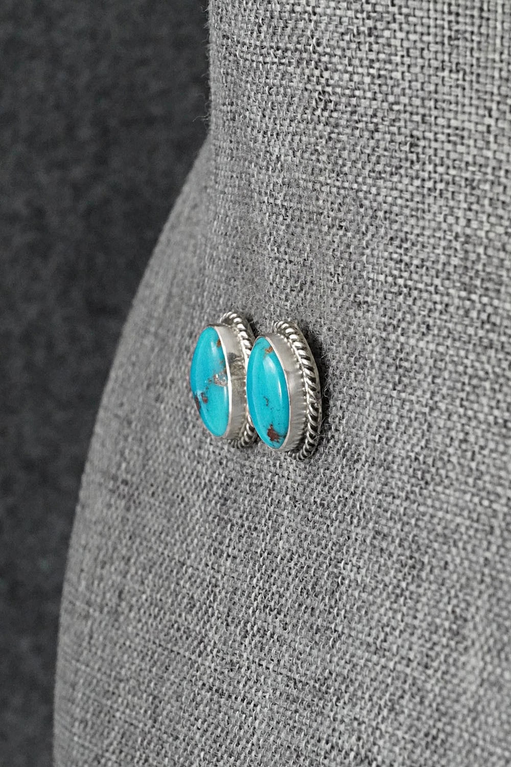 Turquoise & Sterling Silver Earrings - Eugene Gruber