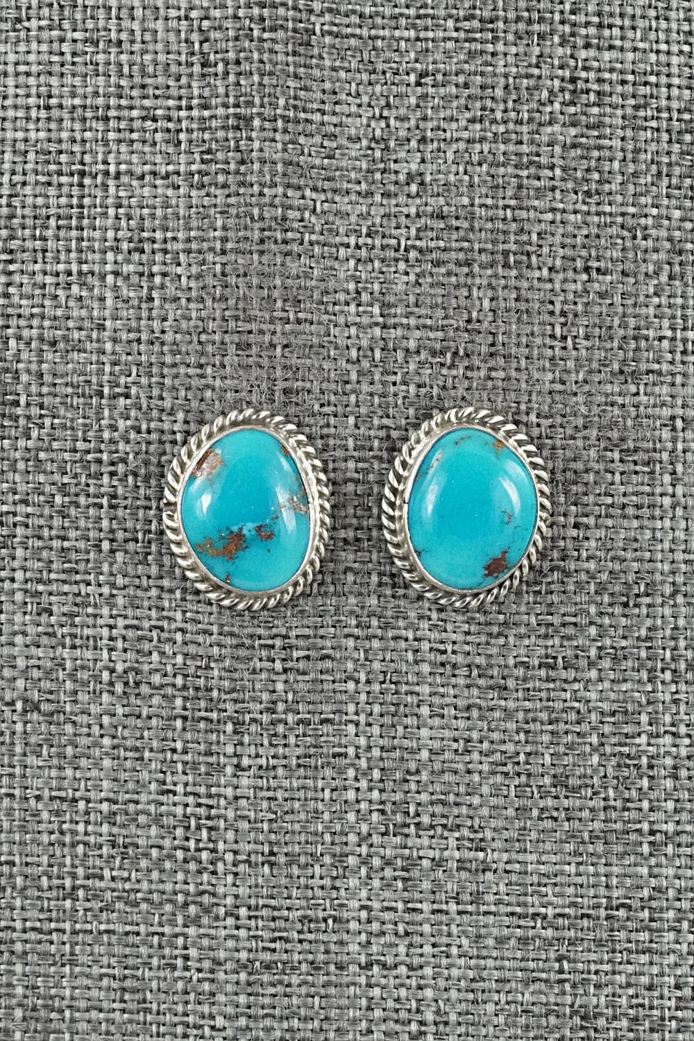 Turquoise & Sterling Silver Earrings - Eugene Gruber