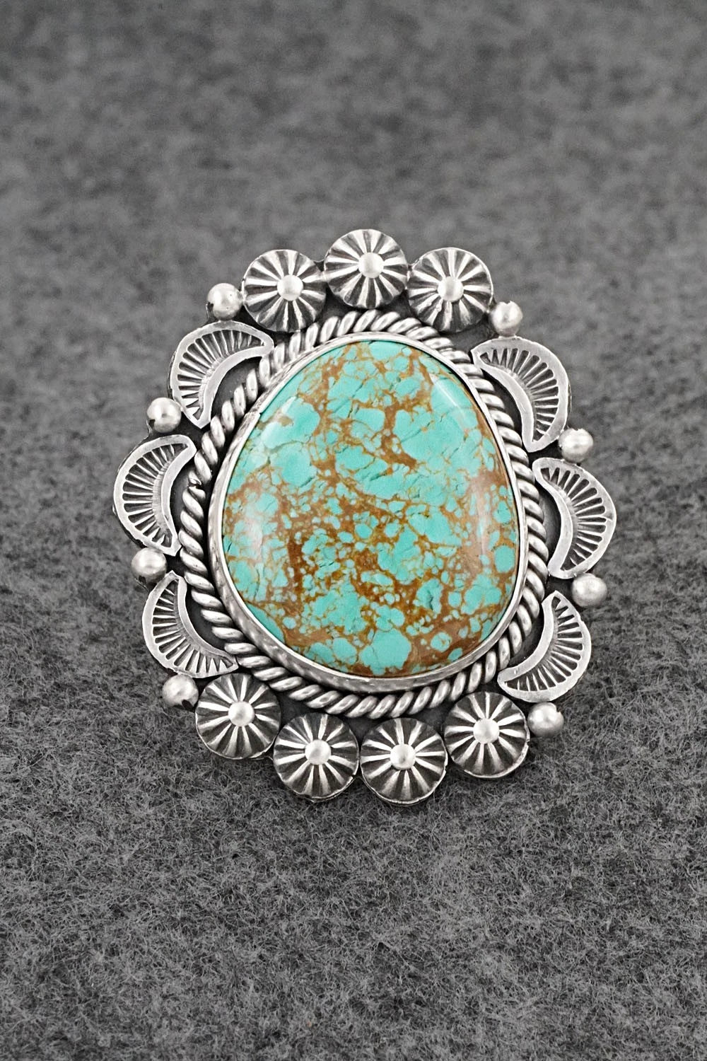 Turquoise & Sterling Silver Ring - Rosita Calladitto - Size 9