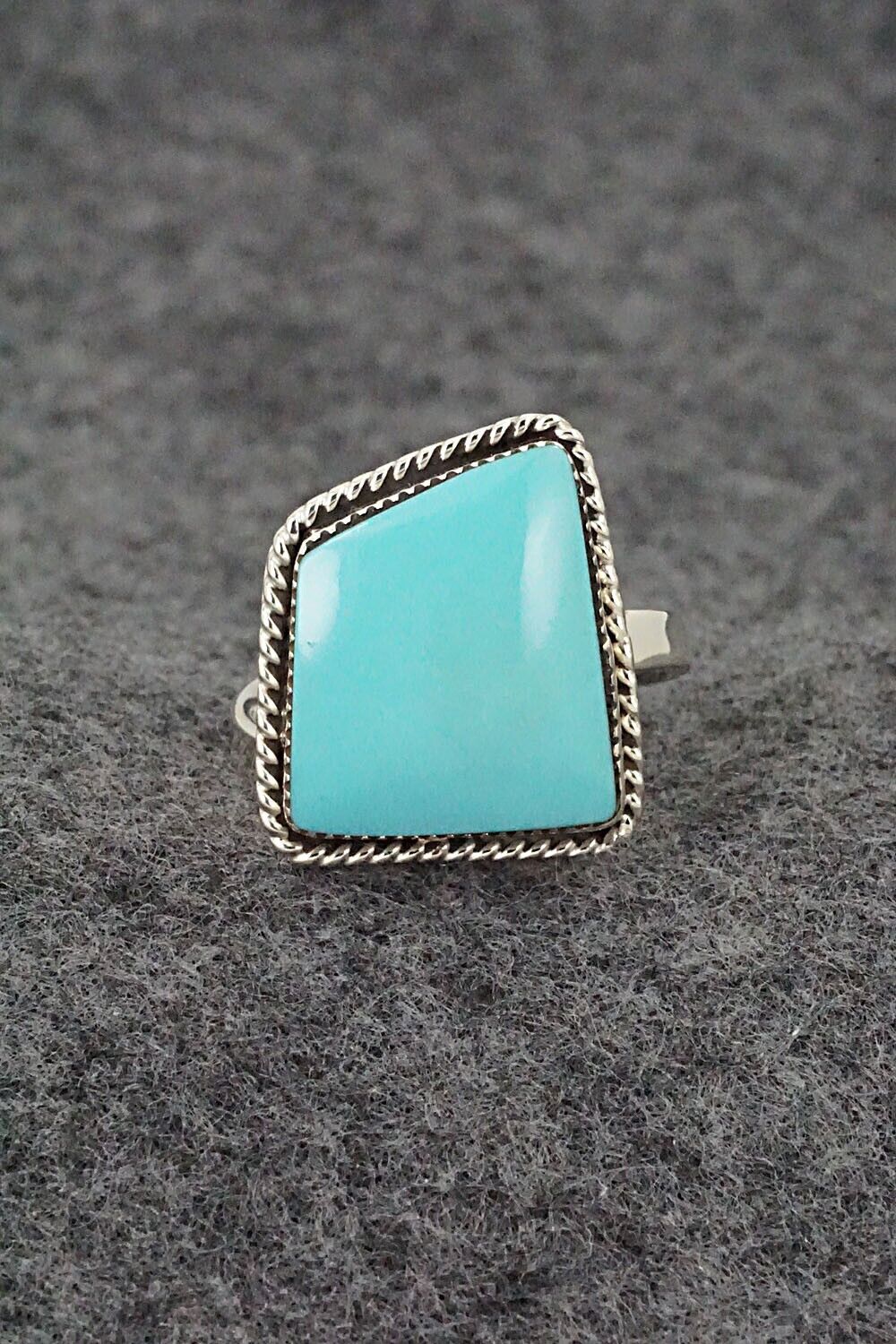 Turquoise & Sterling Silver Ring - Sheena Jack - Size 7 (Adj.)