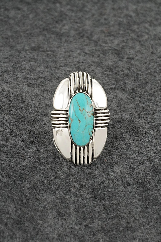 Turquoise & Sterling Silver Ring - Mike Smith - Size 7.25