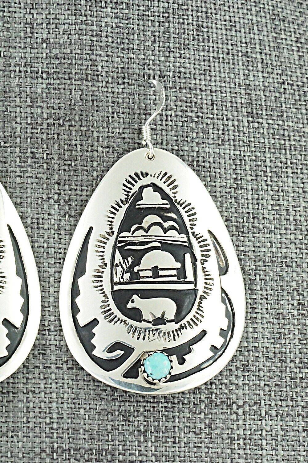 Turquoise & Sterling Silver Earrings - Rosita Singer