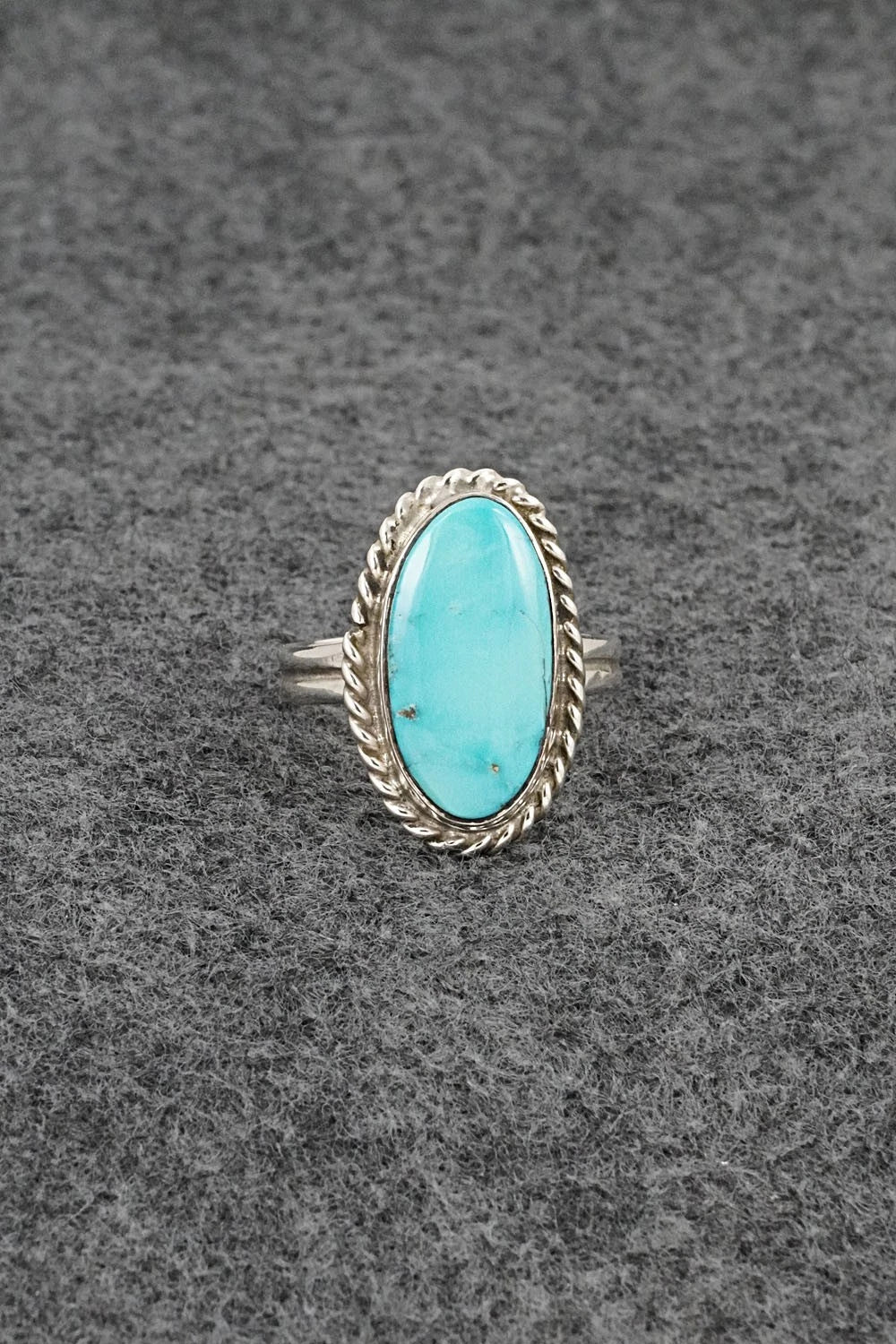 Turquoise & Sterling Silver Ring - Darius Arviso - Size 8.5