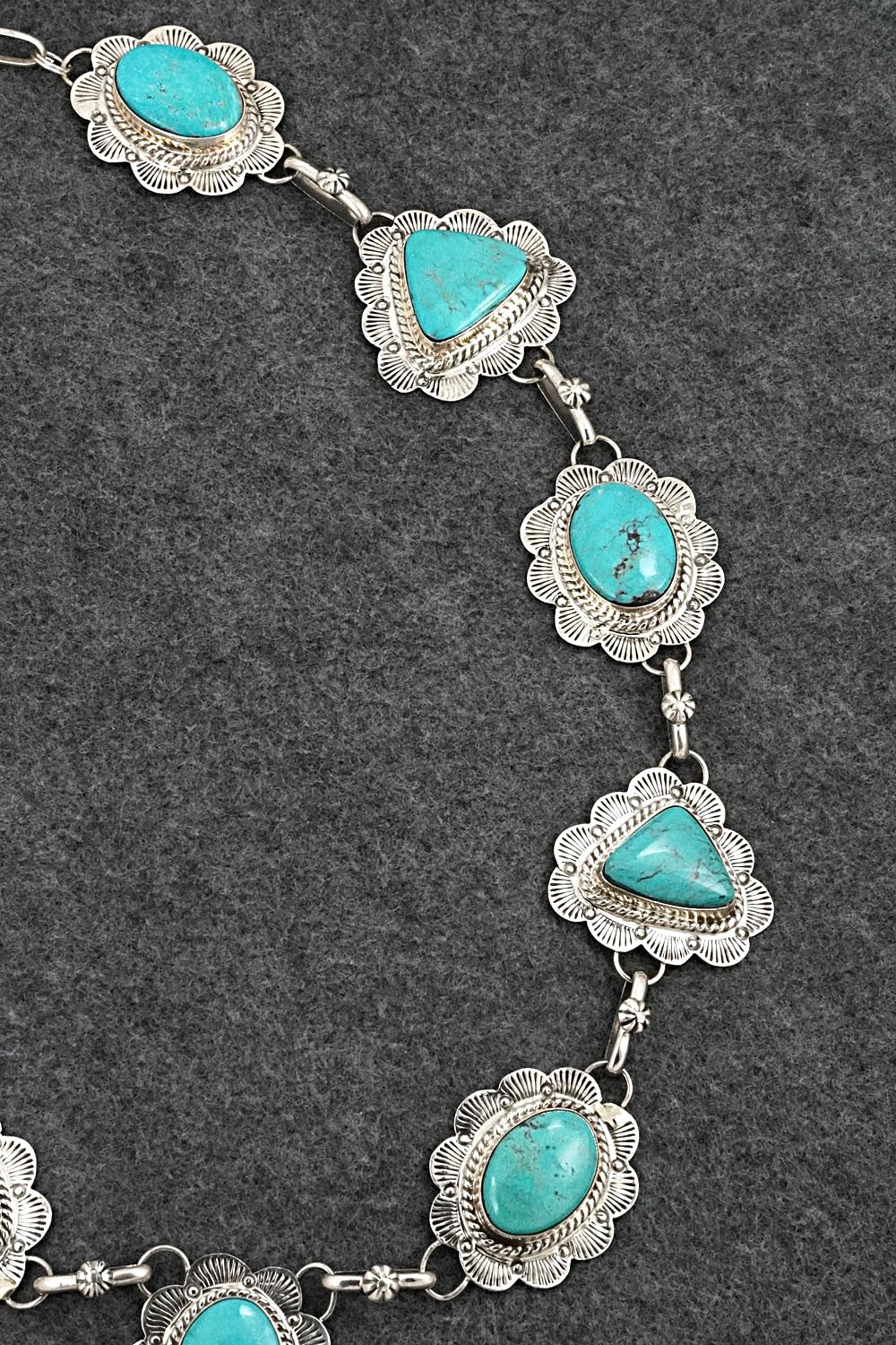 Turquoise & Sterling Silver Necklace - Vernon Johnson