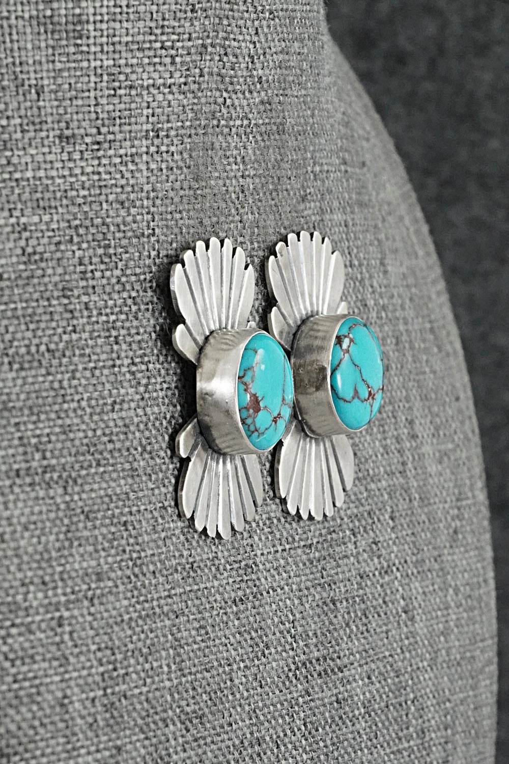 Turquoise & Sterling Silver Earrings - Mark Yazzie