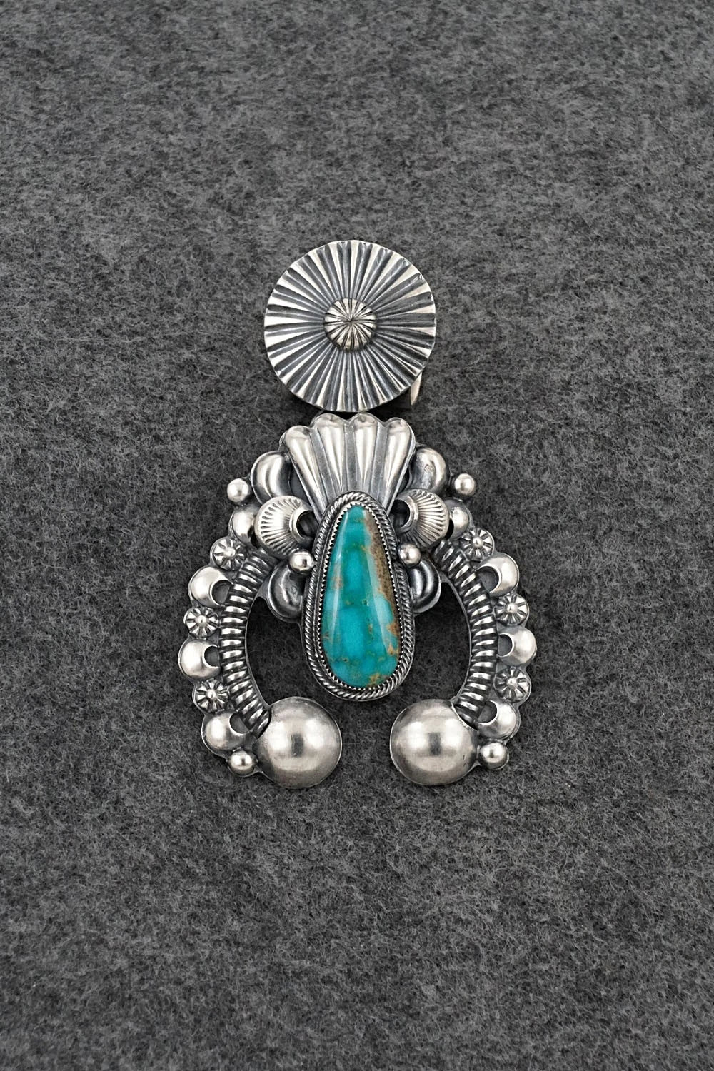 Turquoise & Sterling Silver Pendant - Delbert Gordon