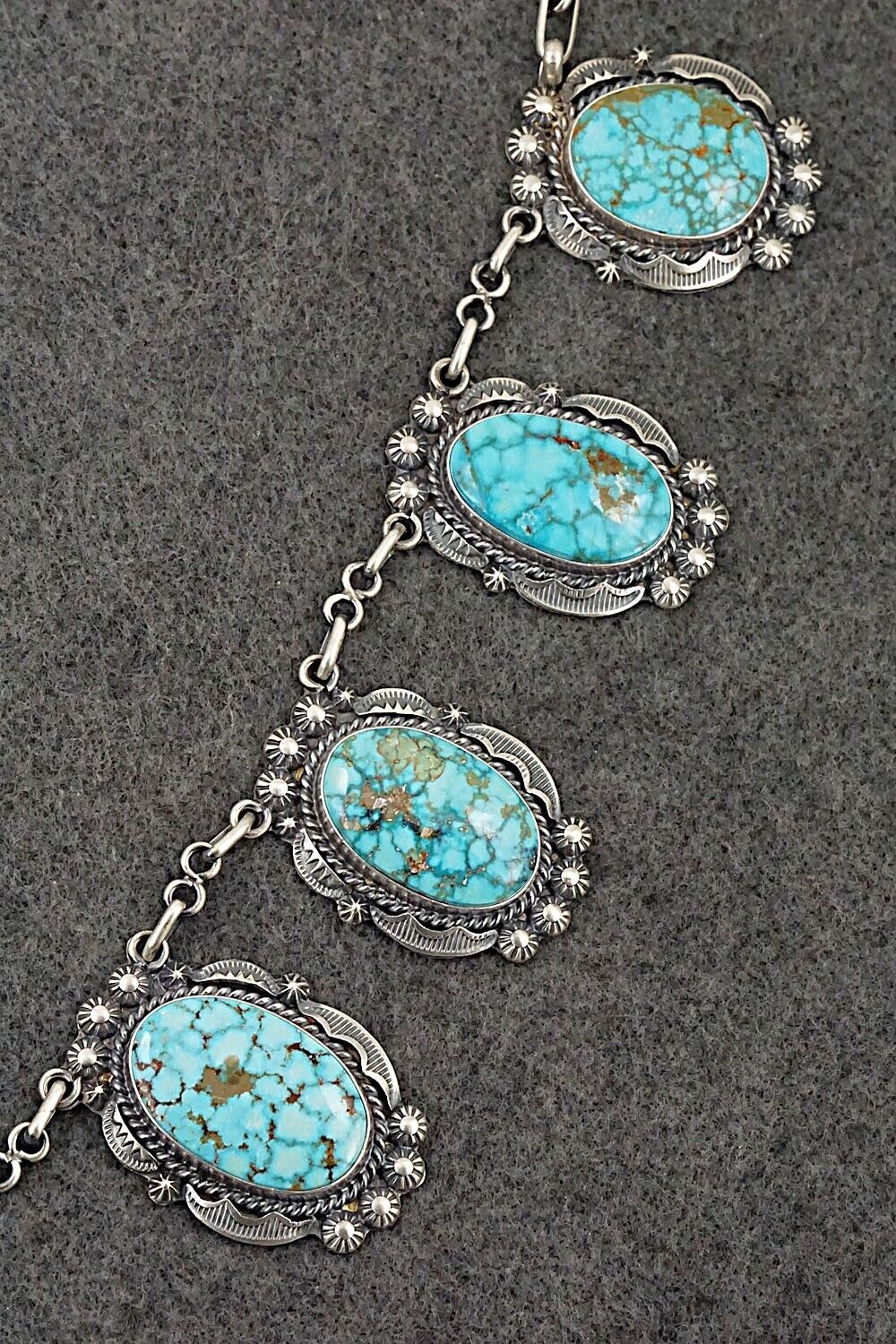 Turquoise & Sterling Silver Necklace Set - Raymond Delgarito
