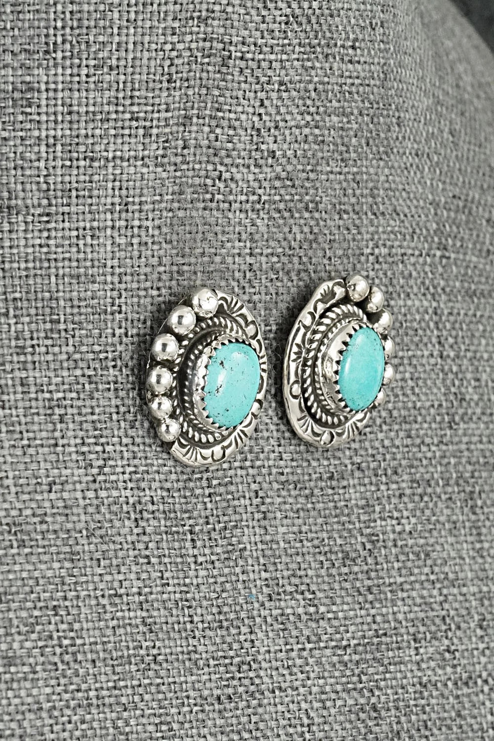 Turquoise & Sterling Silver Necklace and Earrings Set - Phil Nez