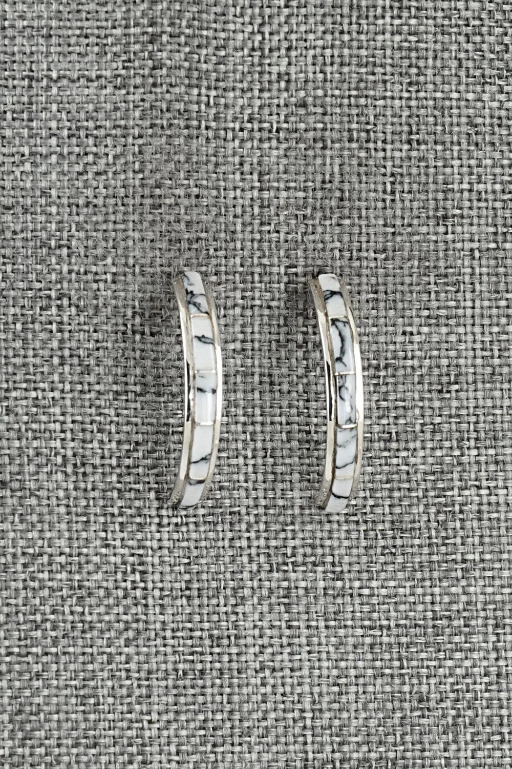 White Buffalo & Sterling Silver Earrings - Nathaniel Johnson