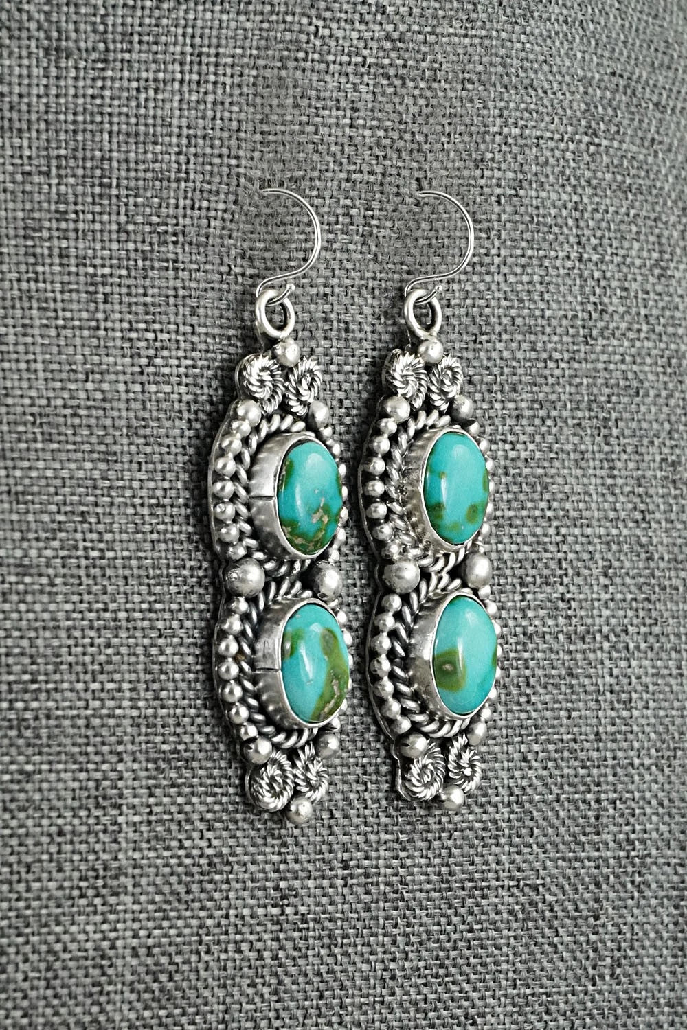 Turquoise & Sterling Silver Necklace and Earrings Set - Rosita Calladitto