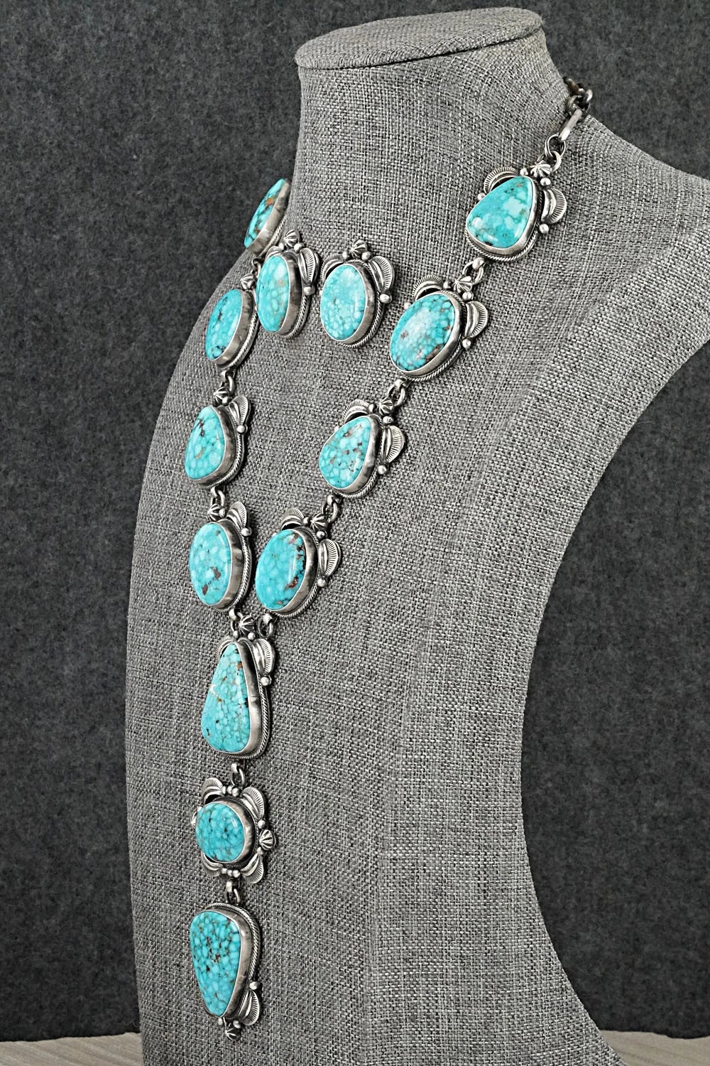 Turquoise & Sterling Silver Necklace and Earrings Set - Randy Boyd
