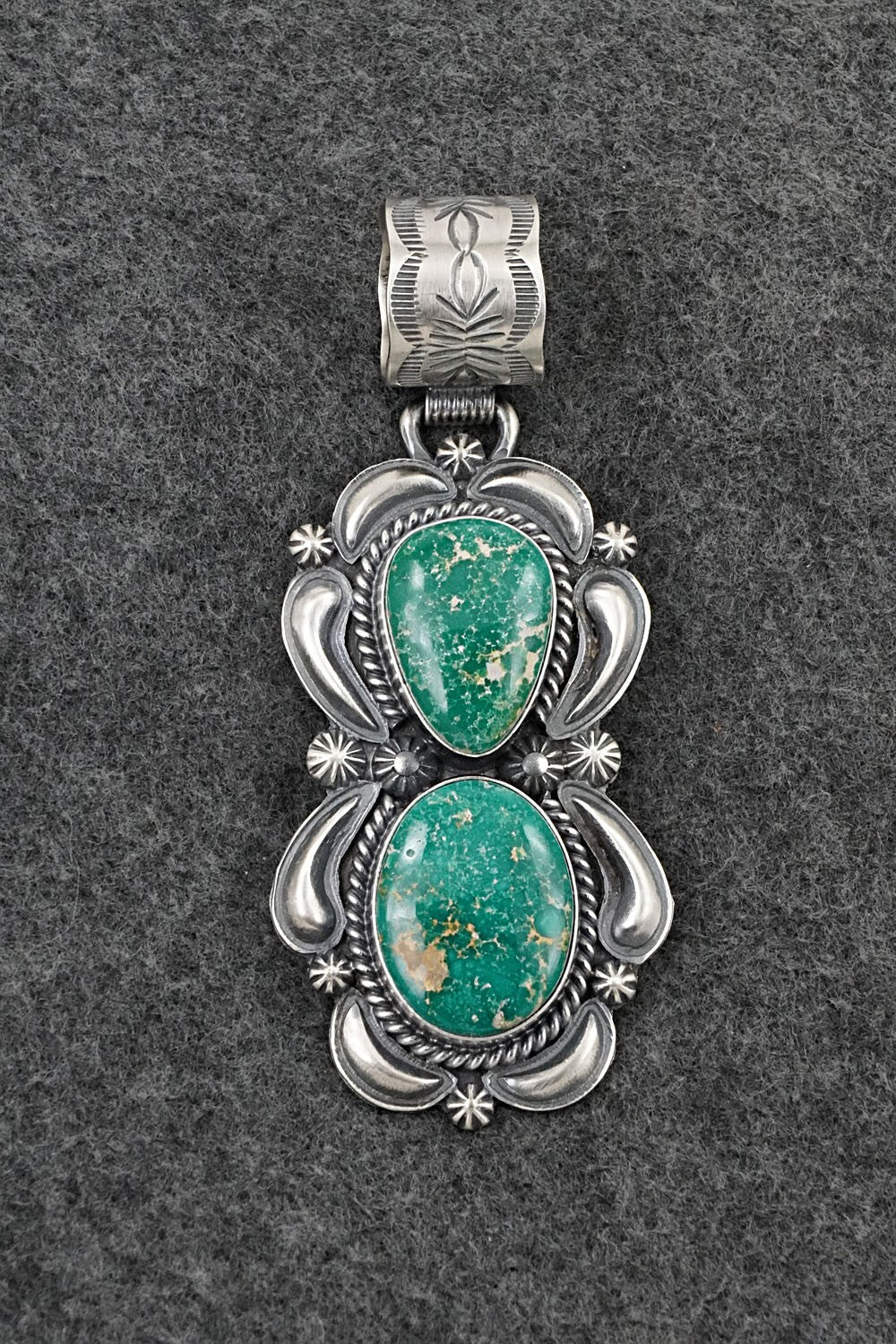 Turquoise & Sterling Silver Pendant - Raymond Delgarito