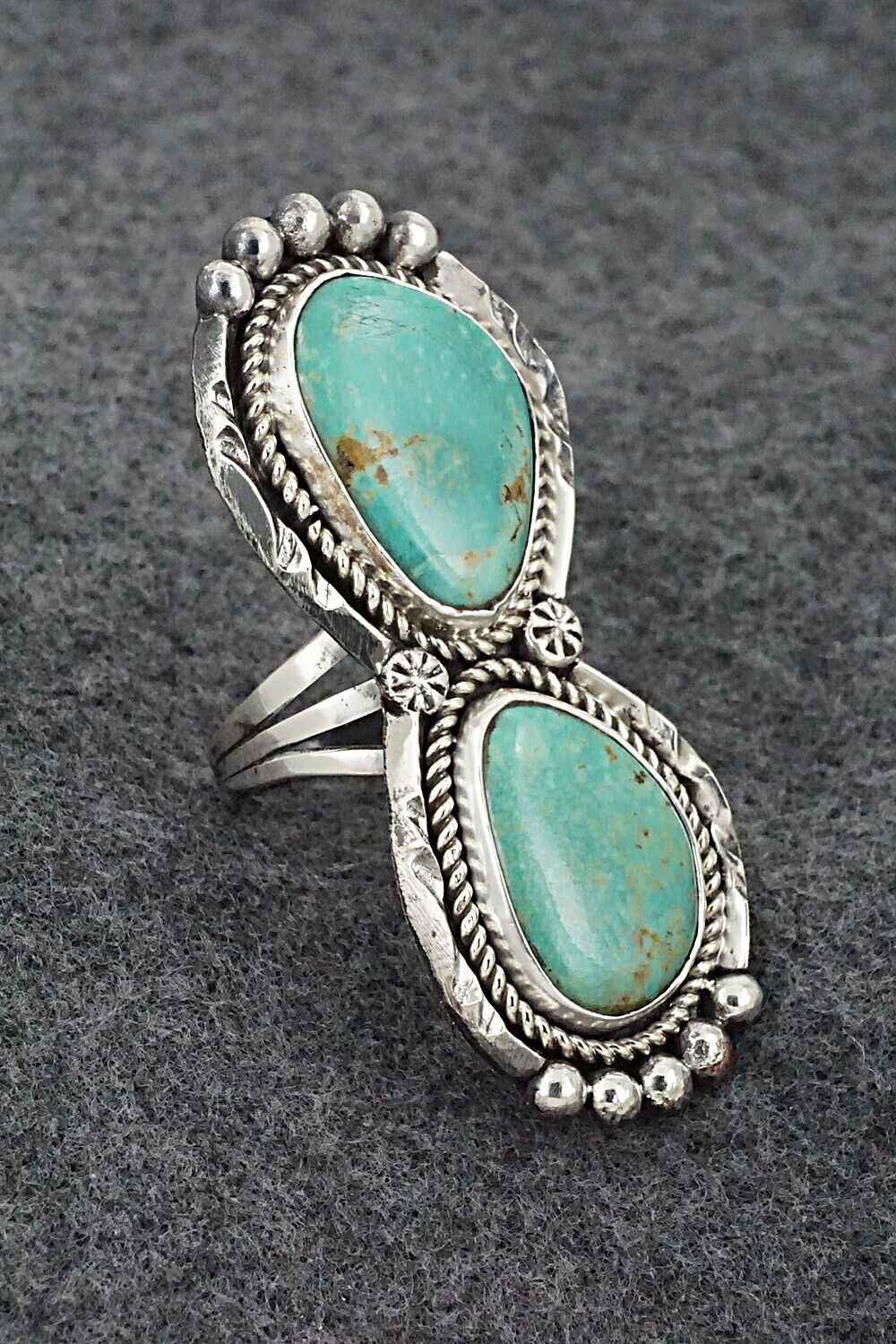 Turquoise & Sterling Silver Ring - Mike Platero - Size 9.25