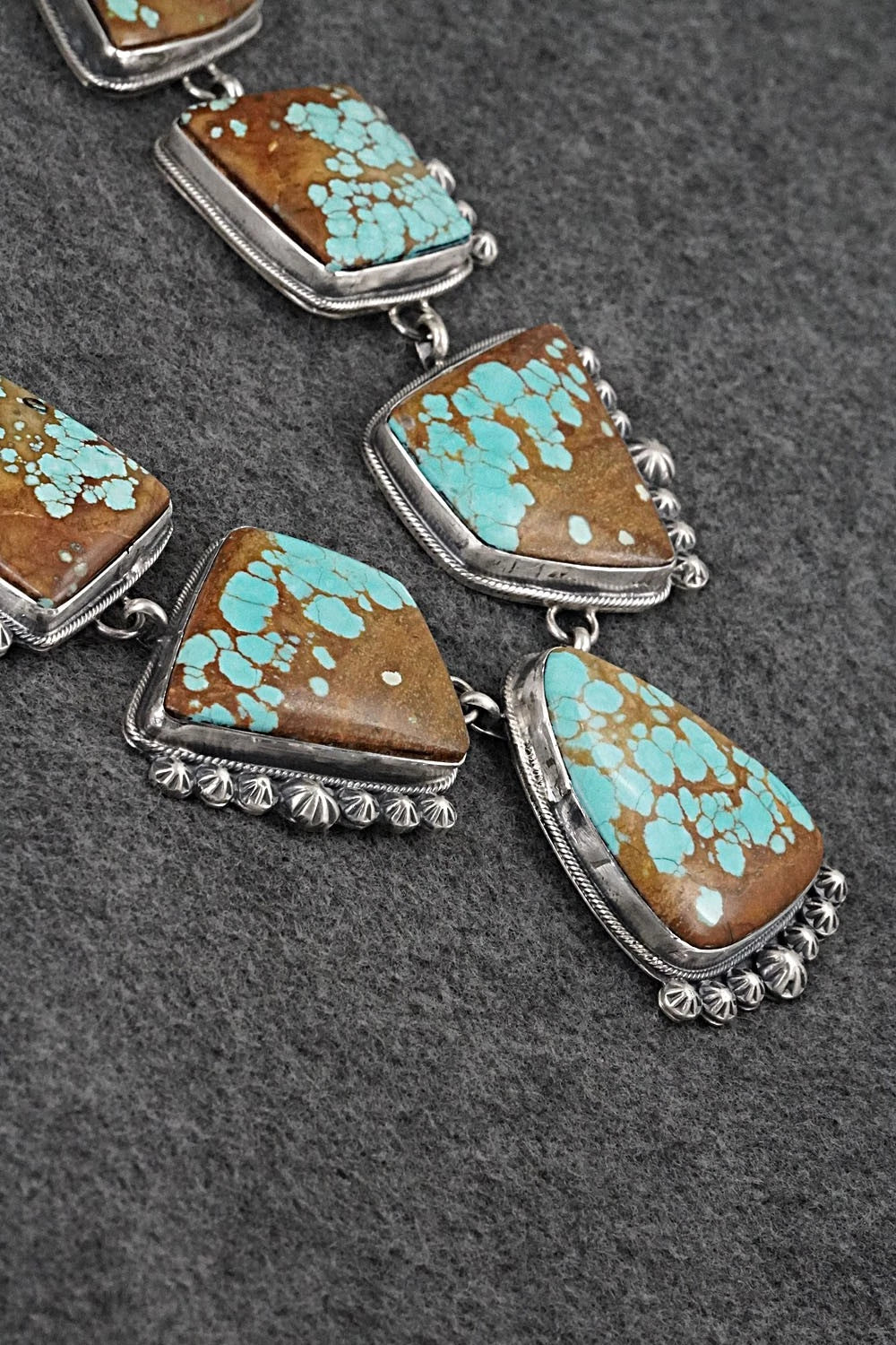 Turquoise & Sterling Silver Necklace and Earrings Set - Bobby Johnson