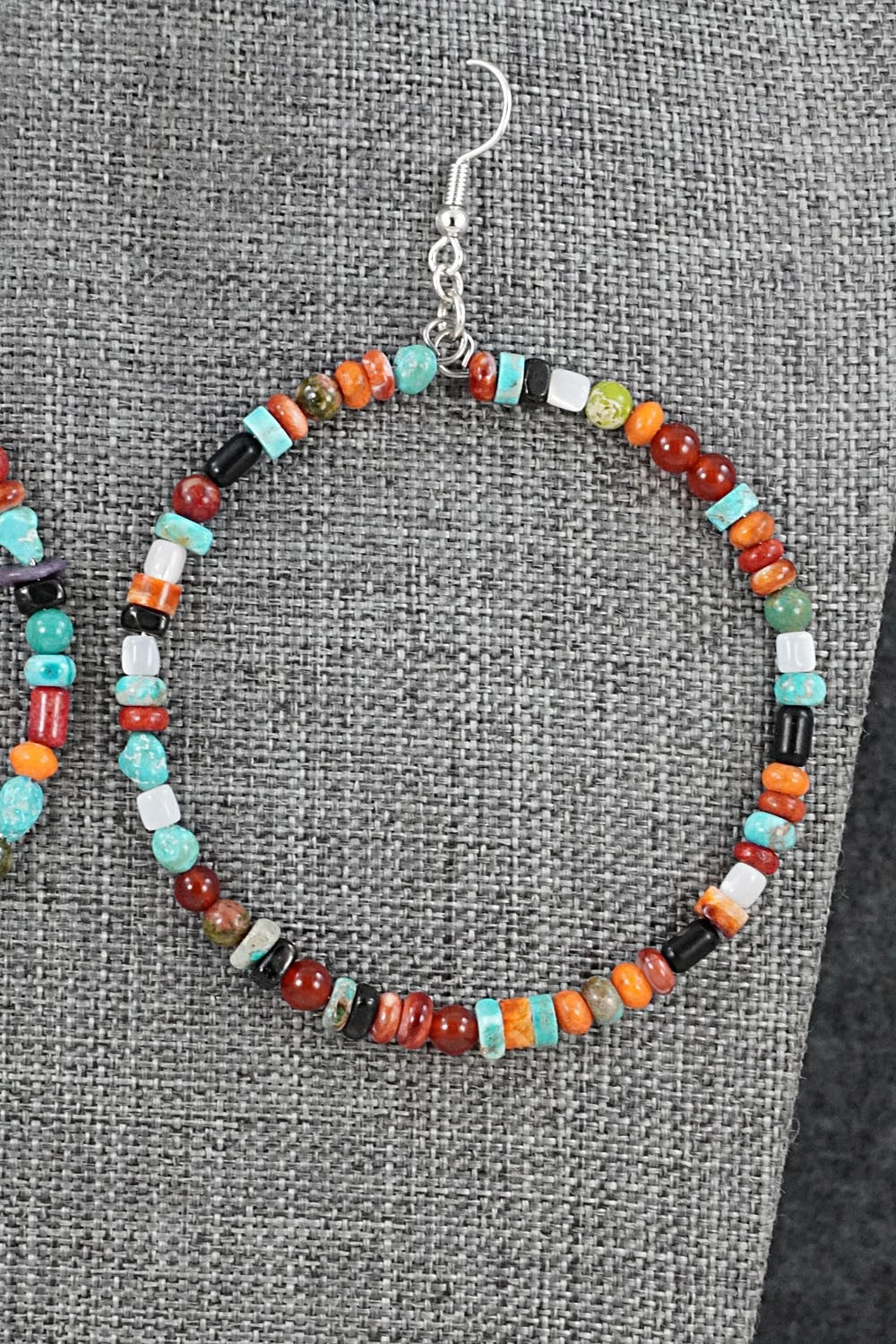 Multi-Stone & Sterling Silver Earrings - Helen Tsosie
