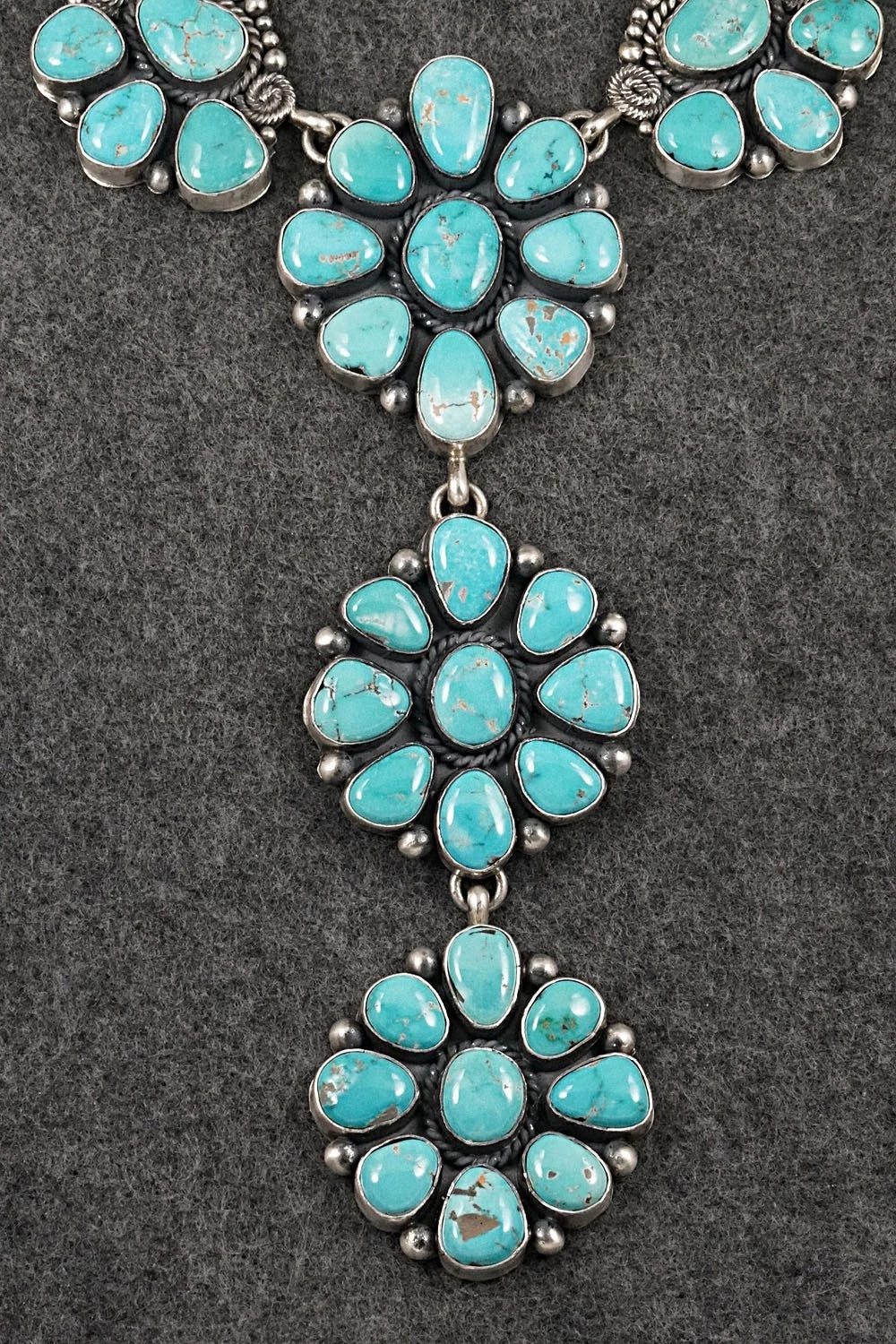 Turquoise & Sterling Silver Necklace and Earrings Set - Rosita Calladitto