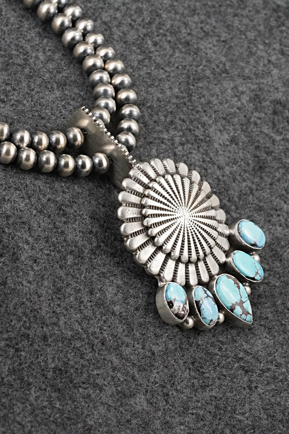 Turquoise & Sterling Silver Necklace - Tom Lewis
