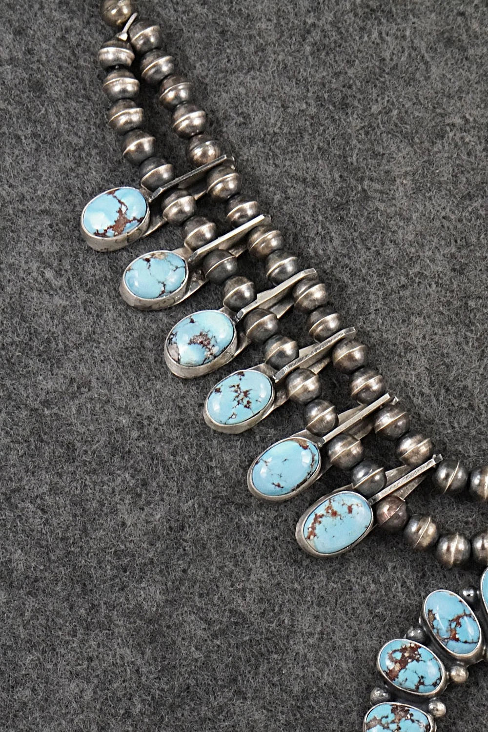 Turquoise & Sterling Silver Squash Blossom Set - Darrin Livingston