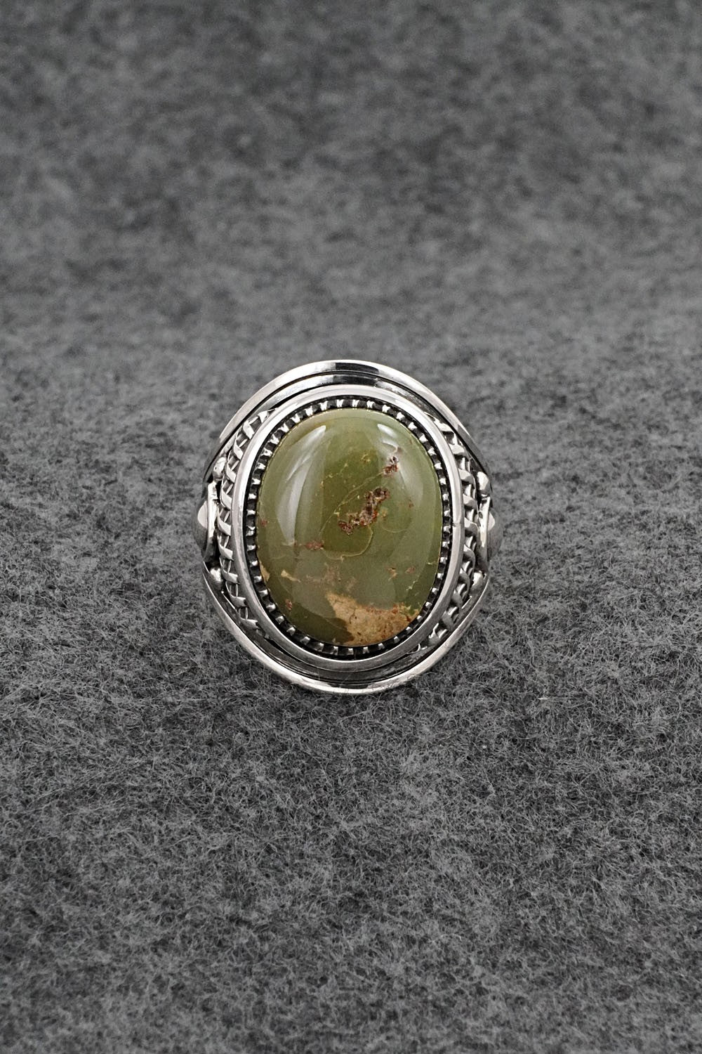 Turquoise & Sterling Silver Ring - Derrick Gordon - Size 12