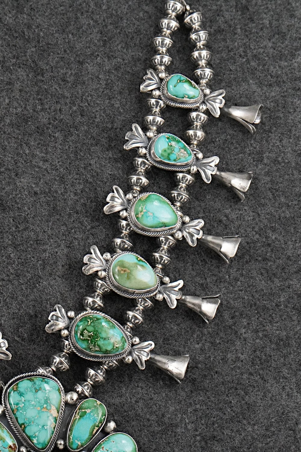 Turquoise & Sterling Silver Squash Blossom Set - Darrin Livingston