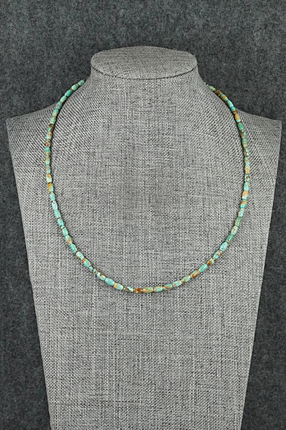 Turquoise & Sterling Silver Necklace 17" - Doreen Jake
