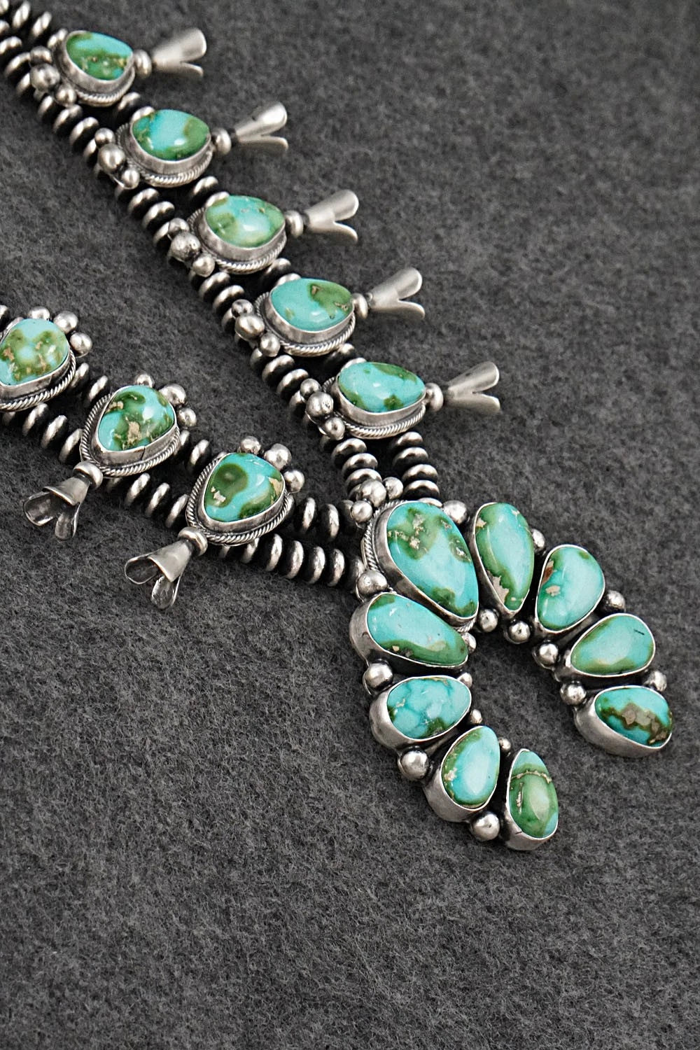 Turquoise & Sterling Silver Squash Blossom Set - Darrin Livingston