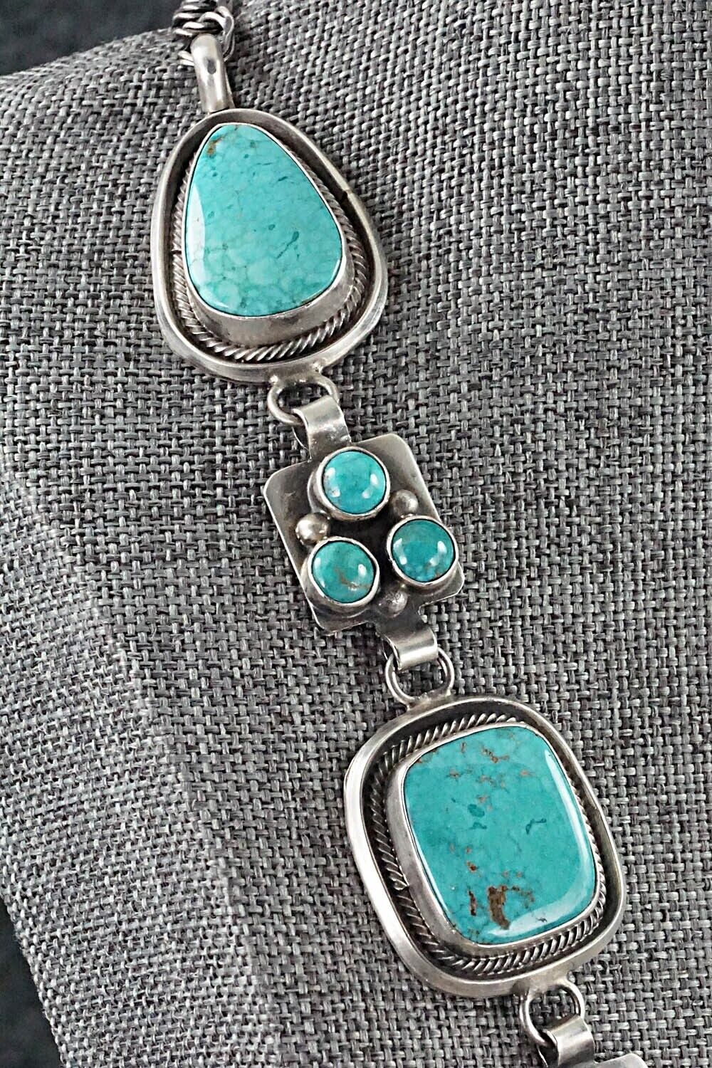 Turquoise & Sterling Silver Necklace Set - Raymond Delgarito