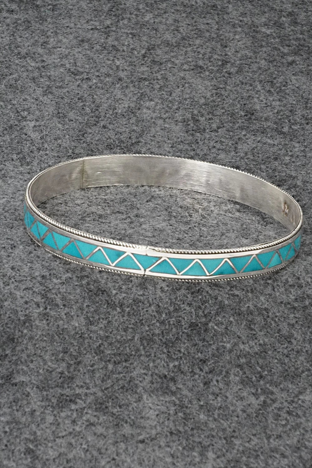 Turquoise & Sterling Silver Bangle Bracelet - Claudine Haloo
