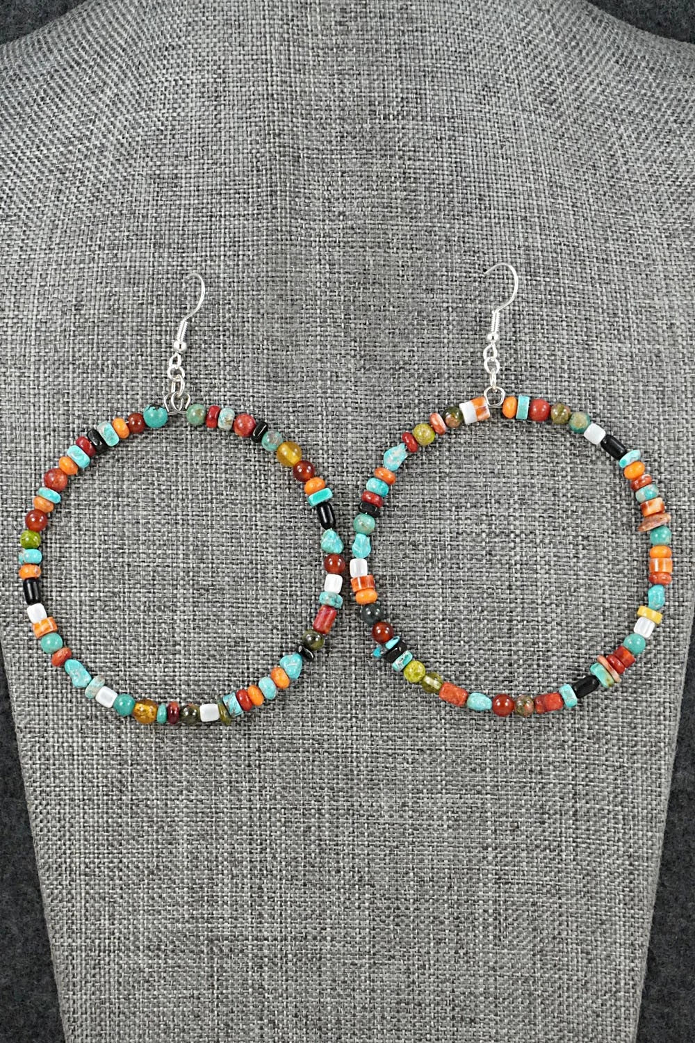 Multi-Stone & Sterling Silver Earrings - Helen Tsosie
