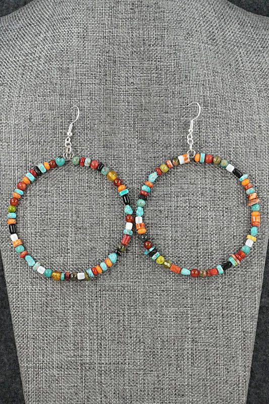Multi-Stone & Sterling Silver Earrings - Helen Tsosie