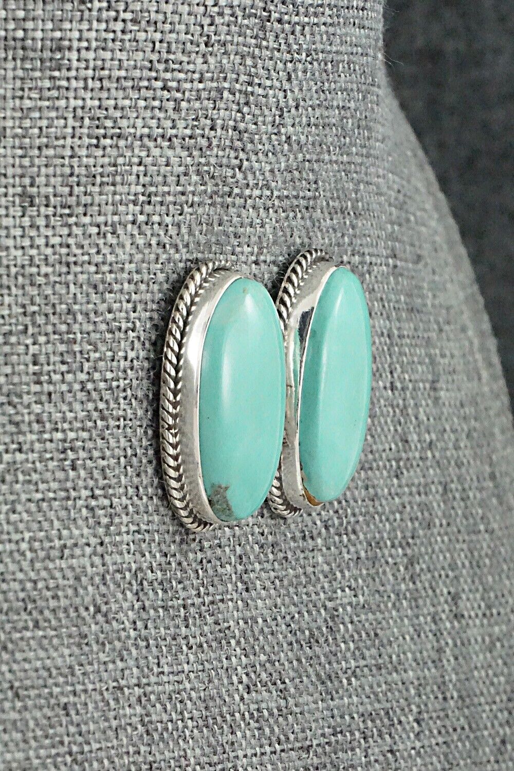 Turquoise & Sterling Silver Earrings - Rena Begay