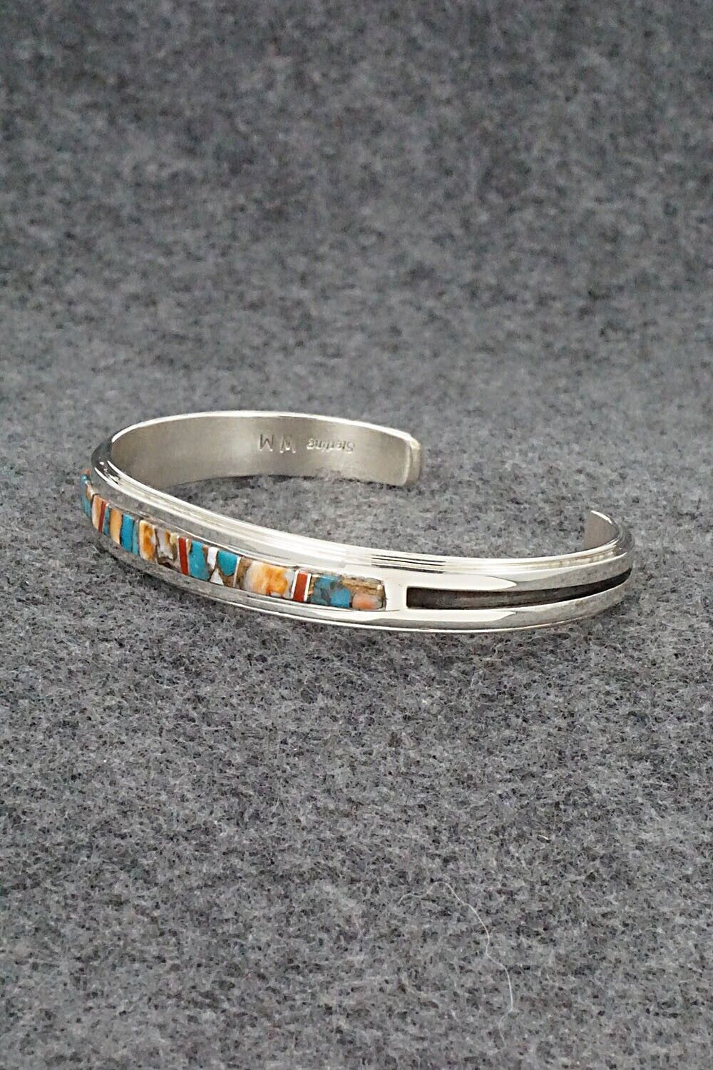 Multi-Stone & Sterling Silver Inlay Bracelet - Wilbert Muskett Jr.
