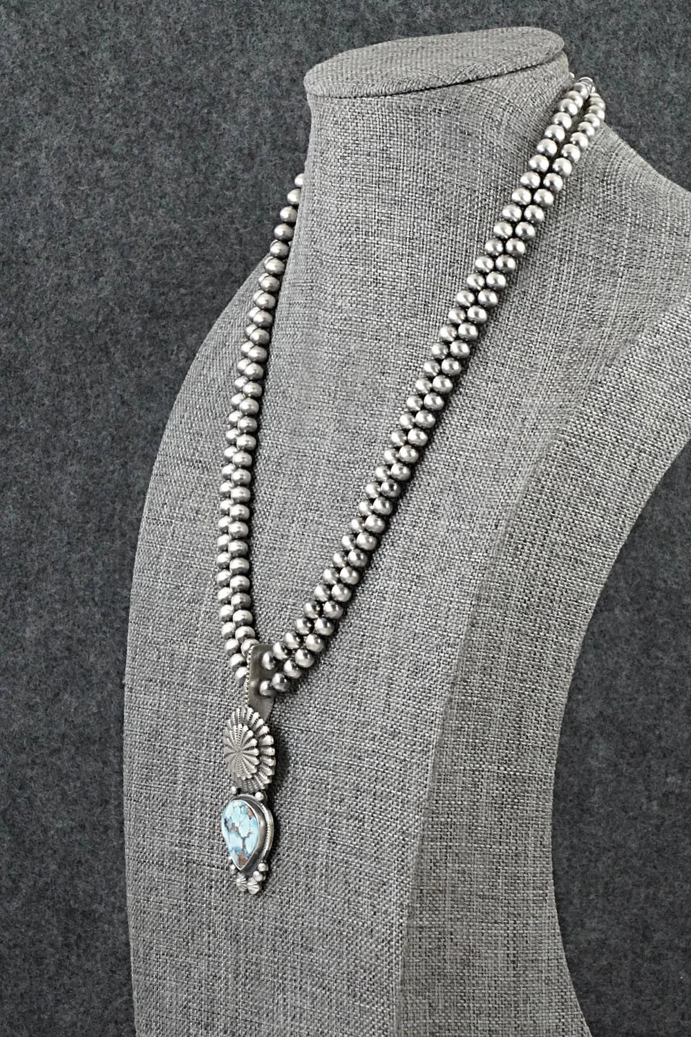 Turquoise & Sterling Silver Necklace - Tom Lewis