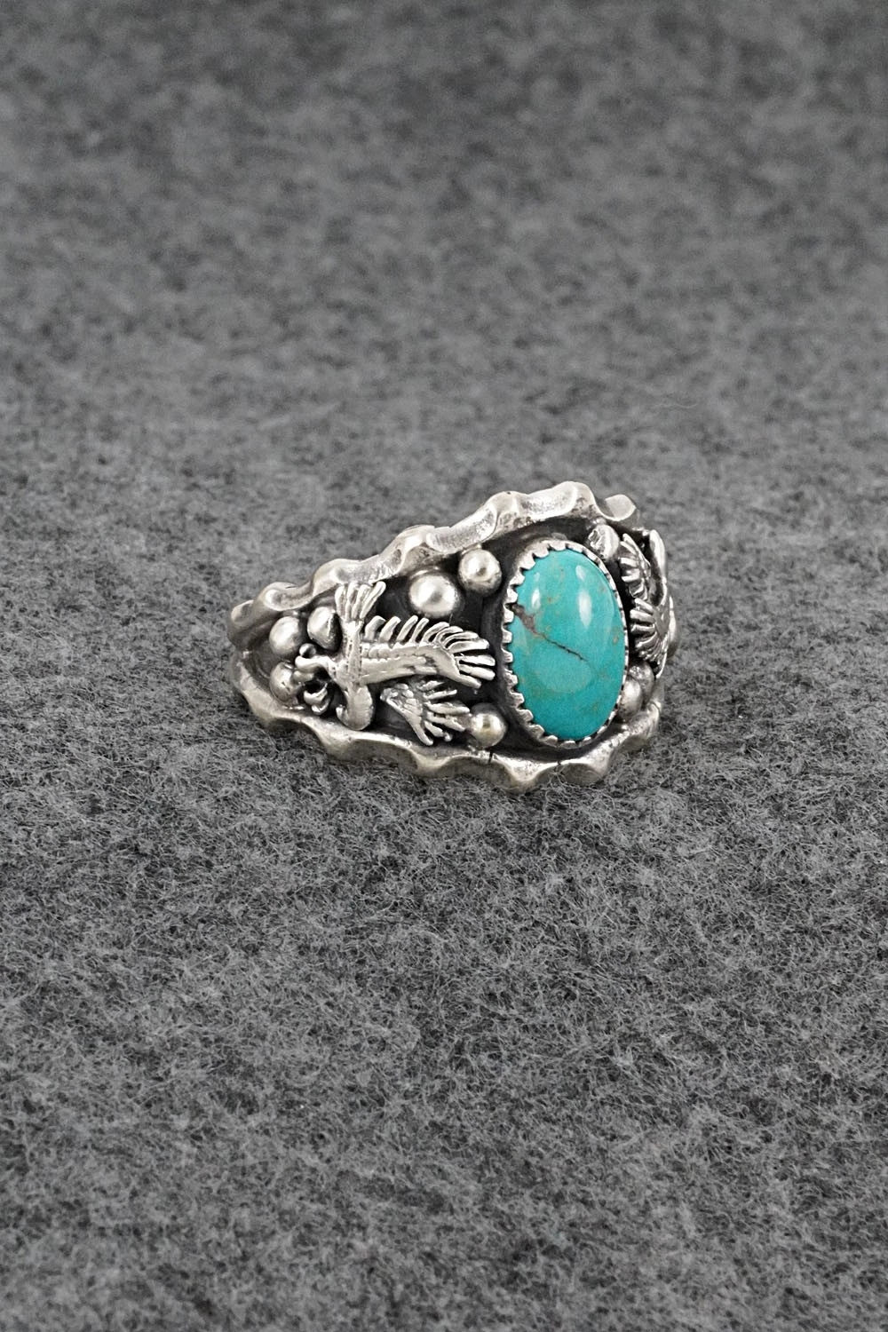 Turquoise & Sterling Silver Ring - Genevieve Francisco - Size 14