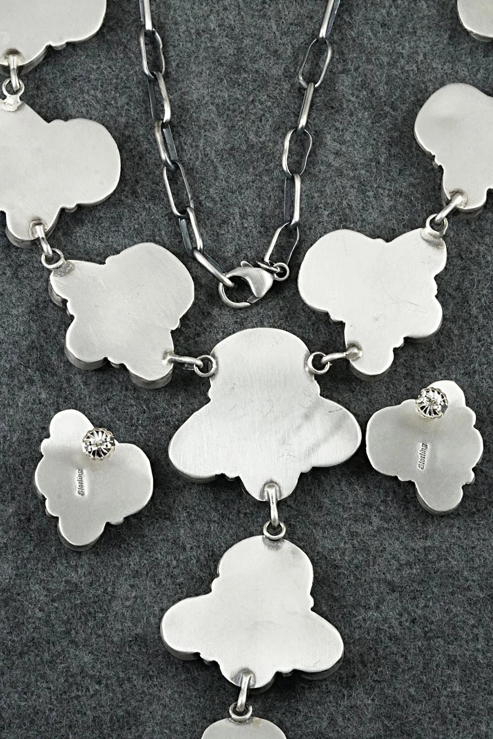Turquoise & Sterling Silver Necklace and Earrings Set - Kathleen Livingston
