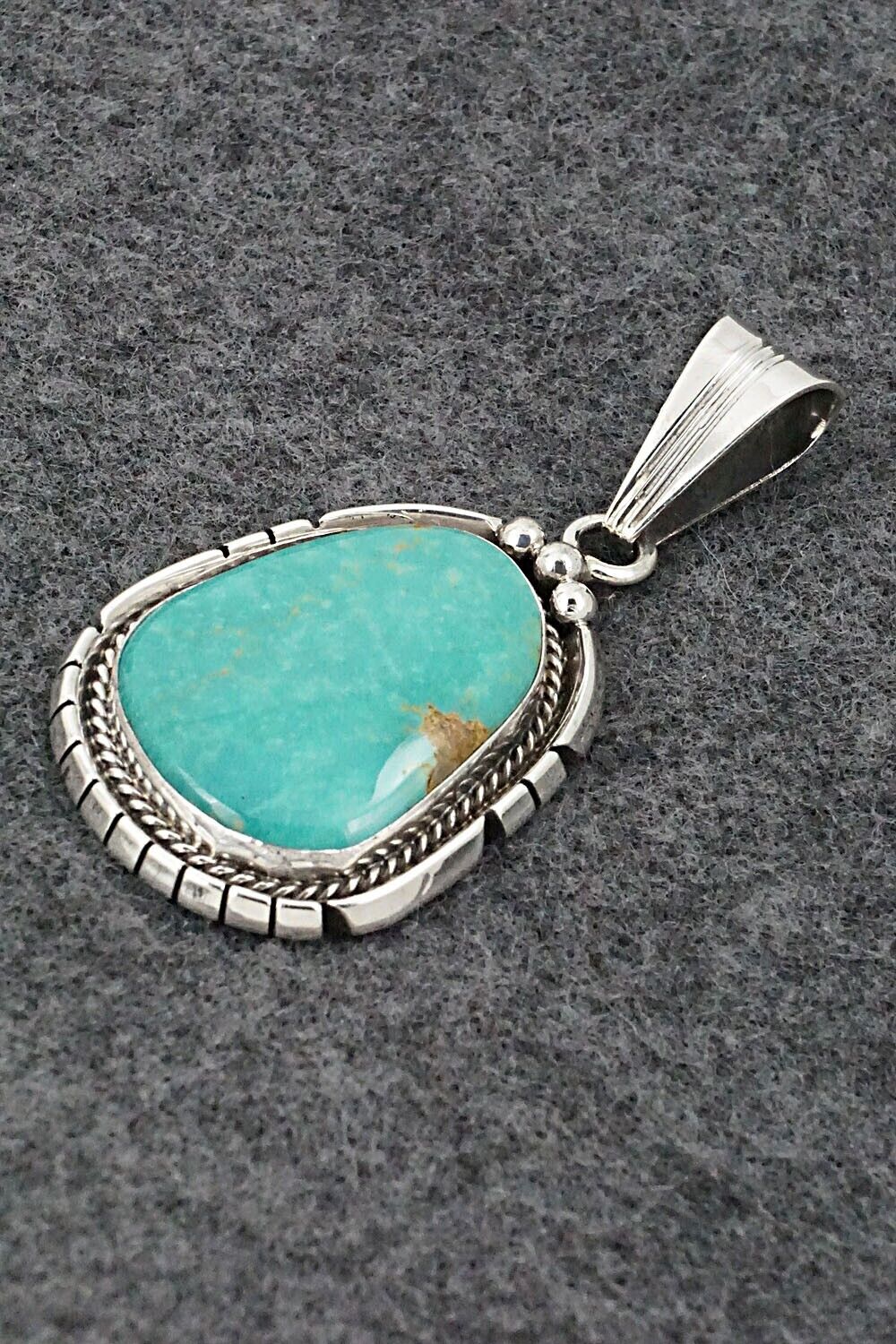 Turquoise & Sterling Silver Pendant - Samuel Yellowhair