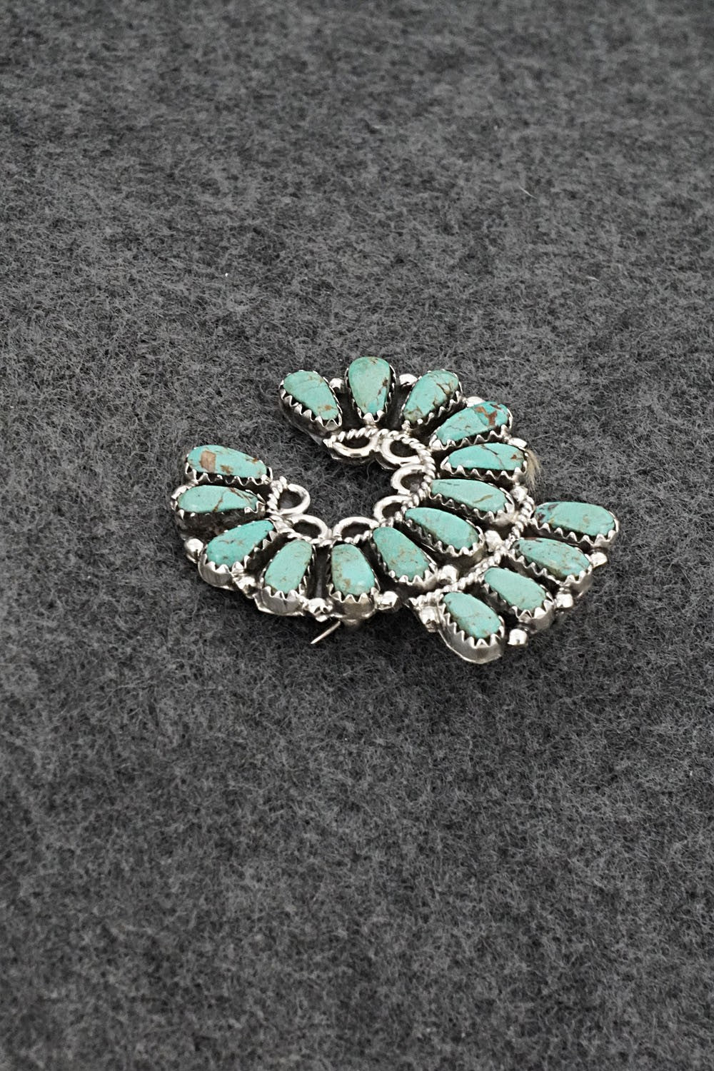 Turquoise & Sterling Silver Pendant/Pin - Zeita Begay