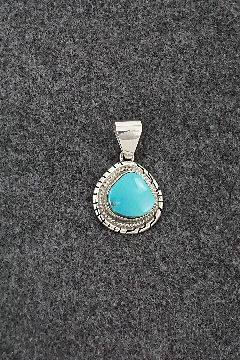 Turquoise & Sterling Silver Pendant - Peggy Skeets