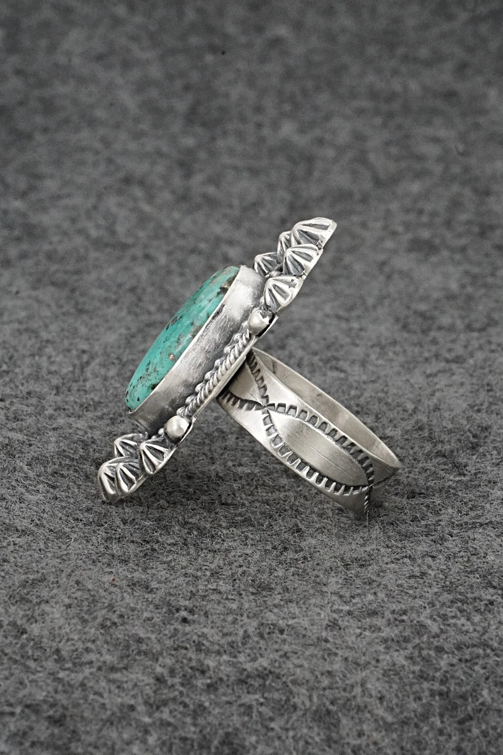 Turquoise & Sterling Silver Ring - Cordell Platero - Size Adjustable