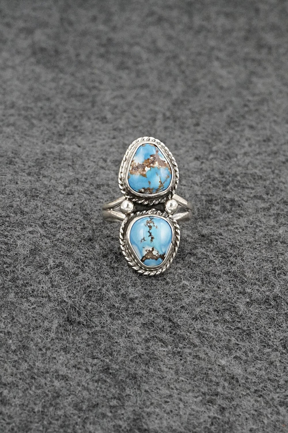 Turquoise & Sterling Silver Ring - Eugene Gruber - Size 5