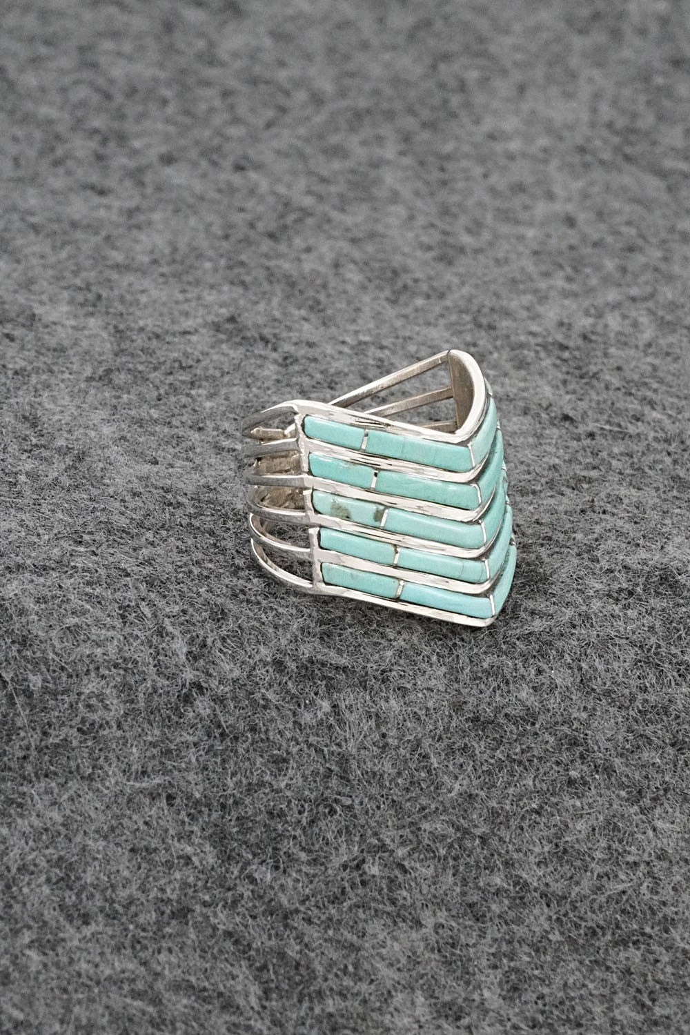 Turquoise & Sterling Silver Ring - Andrew Enrico - Size 8