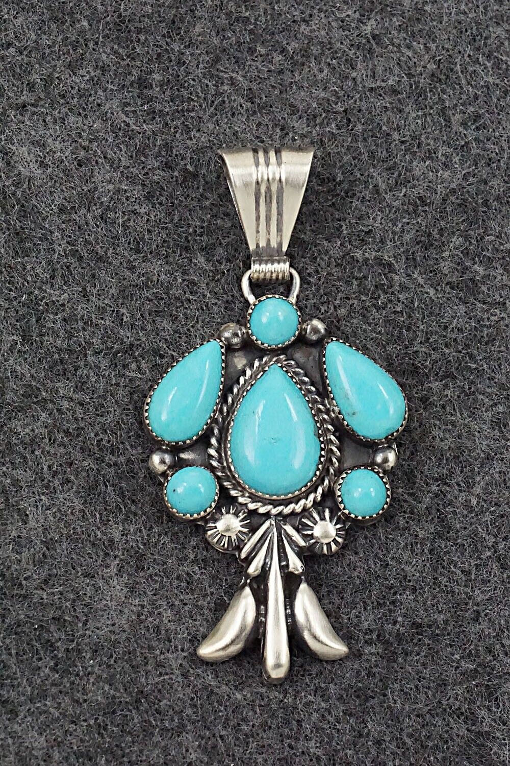 Turquoise and Sterling Silver Pendant - Bobby Platero
